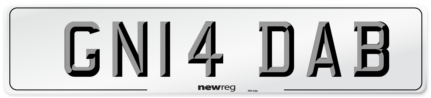 GN14 DAB Number Plate from New Reg